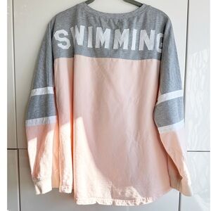 Rory Lux Swimming Spirit Jersey Gray Peach Size Medium Swim Team